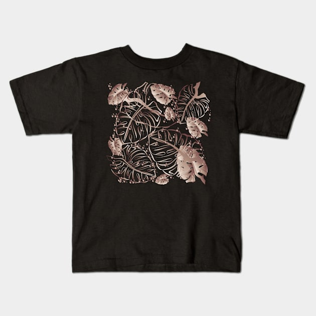 Tropical Leaves Kids T-Shirt by CatCoconut-Art